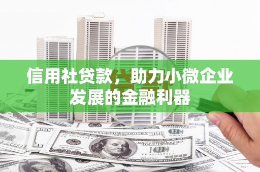 辽宁信用社贷款，助力小微企业发展的金融利器